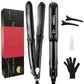 Professional Ceramic Steam Hair Straightener – 450°F Fast Heating, Moisturizing Steam Technology & Argan Oil Infusion