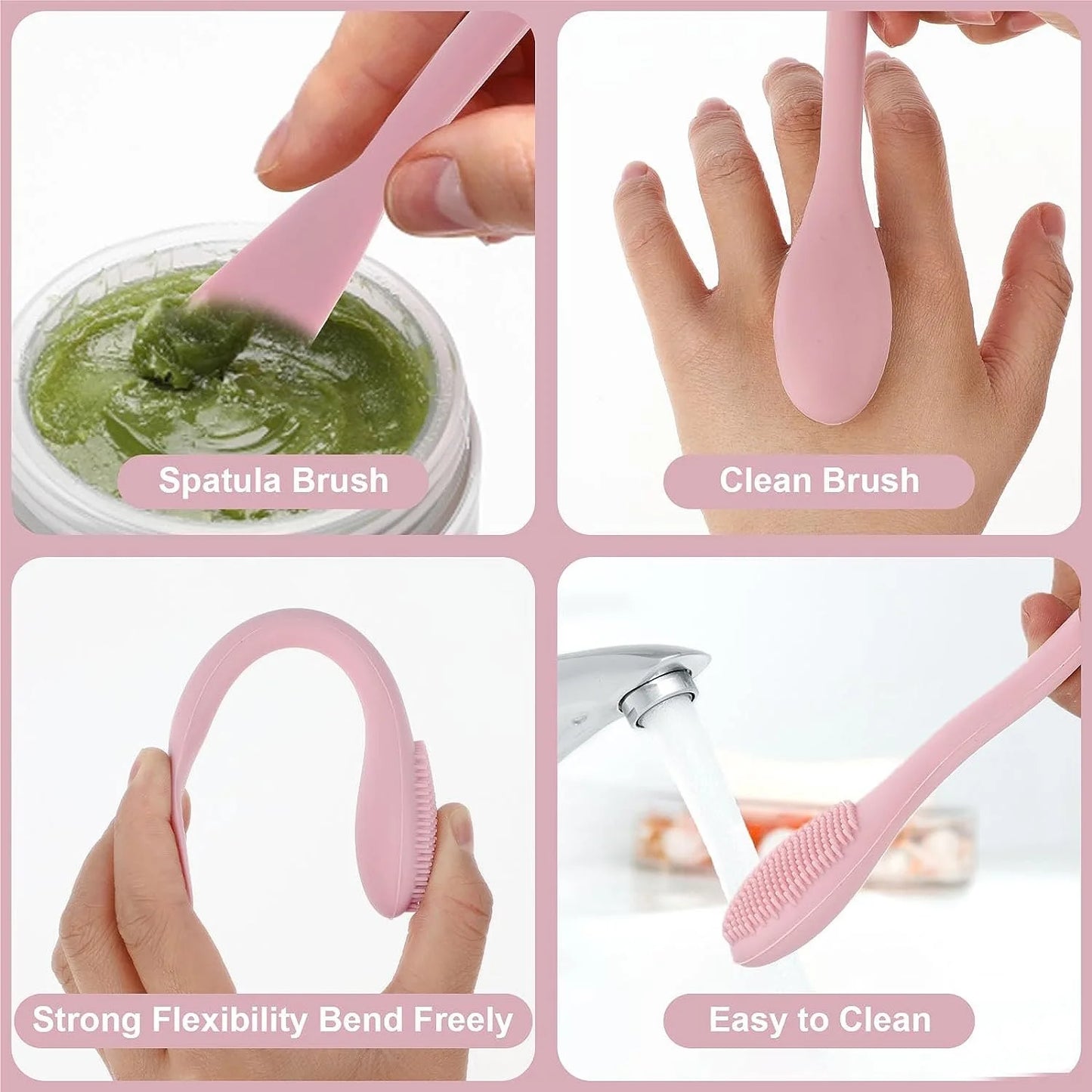 Brosse Nettoyante Visage Double Face en Silicone – Nettoyage & Application de Masque