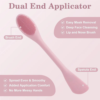 Brosse Nettoyante Visage Double Face en Silicone – Nettoyage & Application de Masque