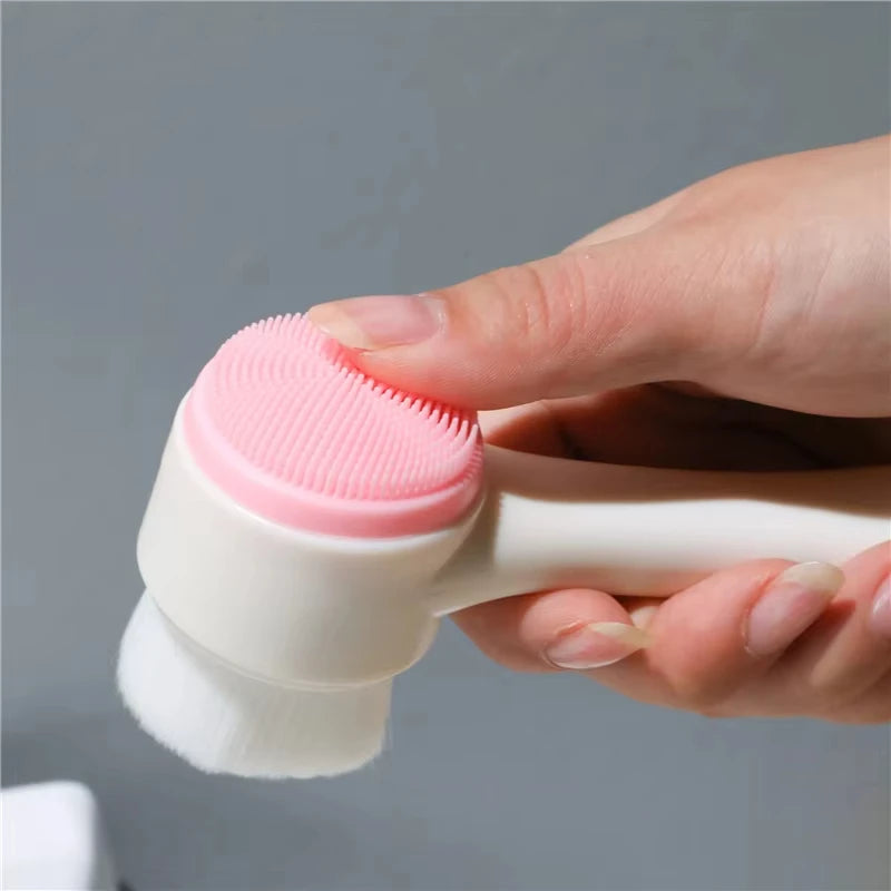 Brosse Faciale Nettoyante en Silicone 3D – Double Face, Massage et Exfoliation Douce