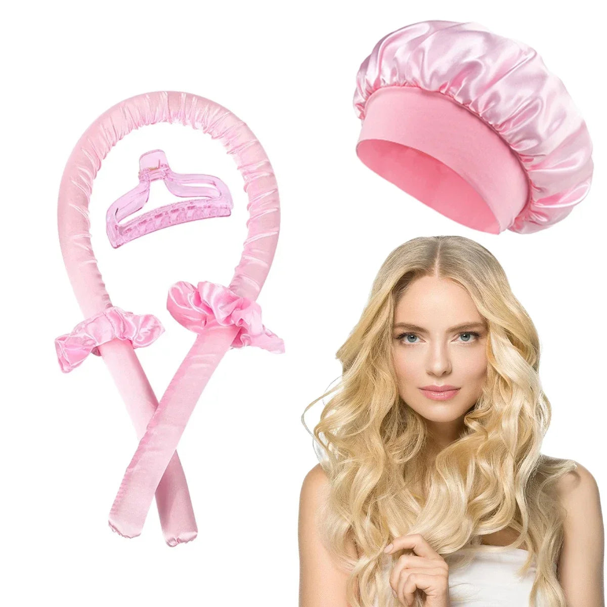 Bandeau Boucleur Sans Chaleur – Curlers Souples, Bonnet de Nuit, Boucles Naturelles Sans Fer