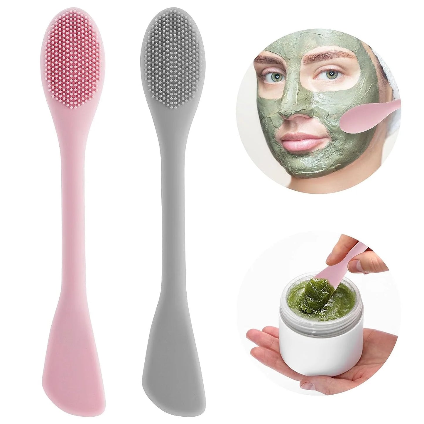 Brosse Nettoyante Visage Double Face en Silicone – Nettoyage & Application de Masque