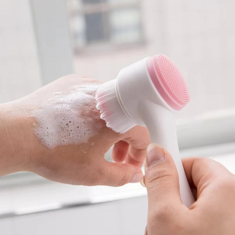 Brosse Faciale Nettoyante en Silicone 3D – Double Face, Massage et Exfoliation Douce
