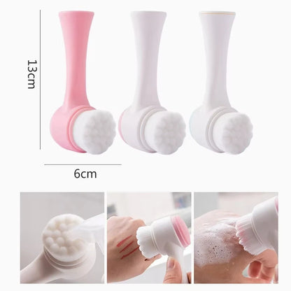 Brosse Faciale Nettoyante en Silicone 3D – Double Face, Massage et Exfoliation Douce