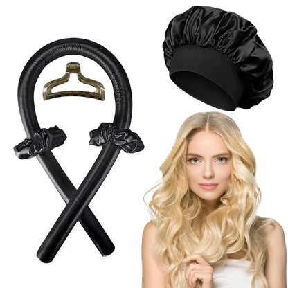 Bandeau Boucleur Sans Chaleur – Curlers Souples, Bonnet de Nuit, Boucles Naturelles Sans Fer