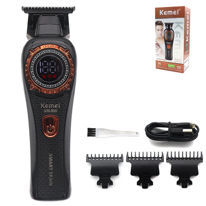 Kemei KM-999 Tondeuse Cheveux Homme – Professionnelle, Lame T DLC, Zéro Gap, USB, Écran LED