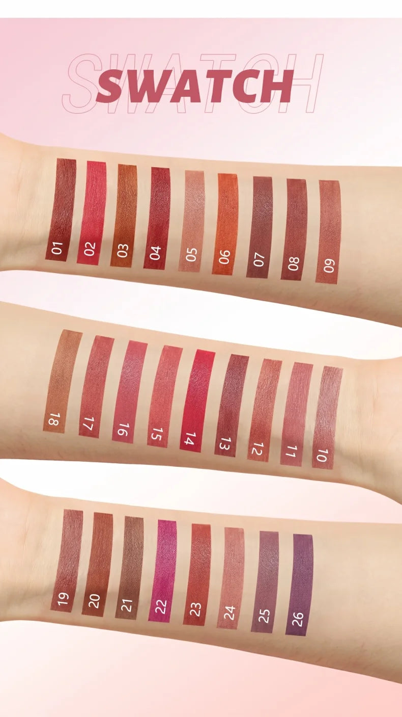 Gloss à Lèvres Mat Effet Velours – Sans Transfert, Résistant à l’Eau et à la Transpiration, Tenue Longue Durée