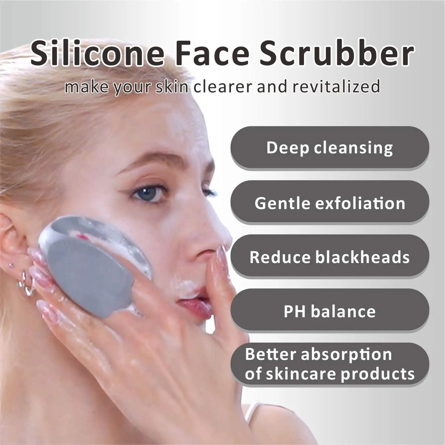 Brosse Nettoyante Visage en Silicone – Exfoliation Douce & Nettoyage Quotidien