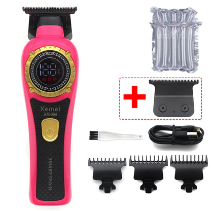 Kemei KM-999 Tondeuse Cheveux Homme – Professionnelle, Lame T DLC, Zéro Gap, USB, Écran LED