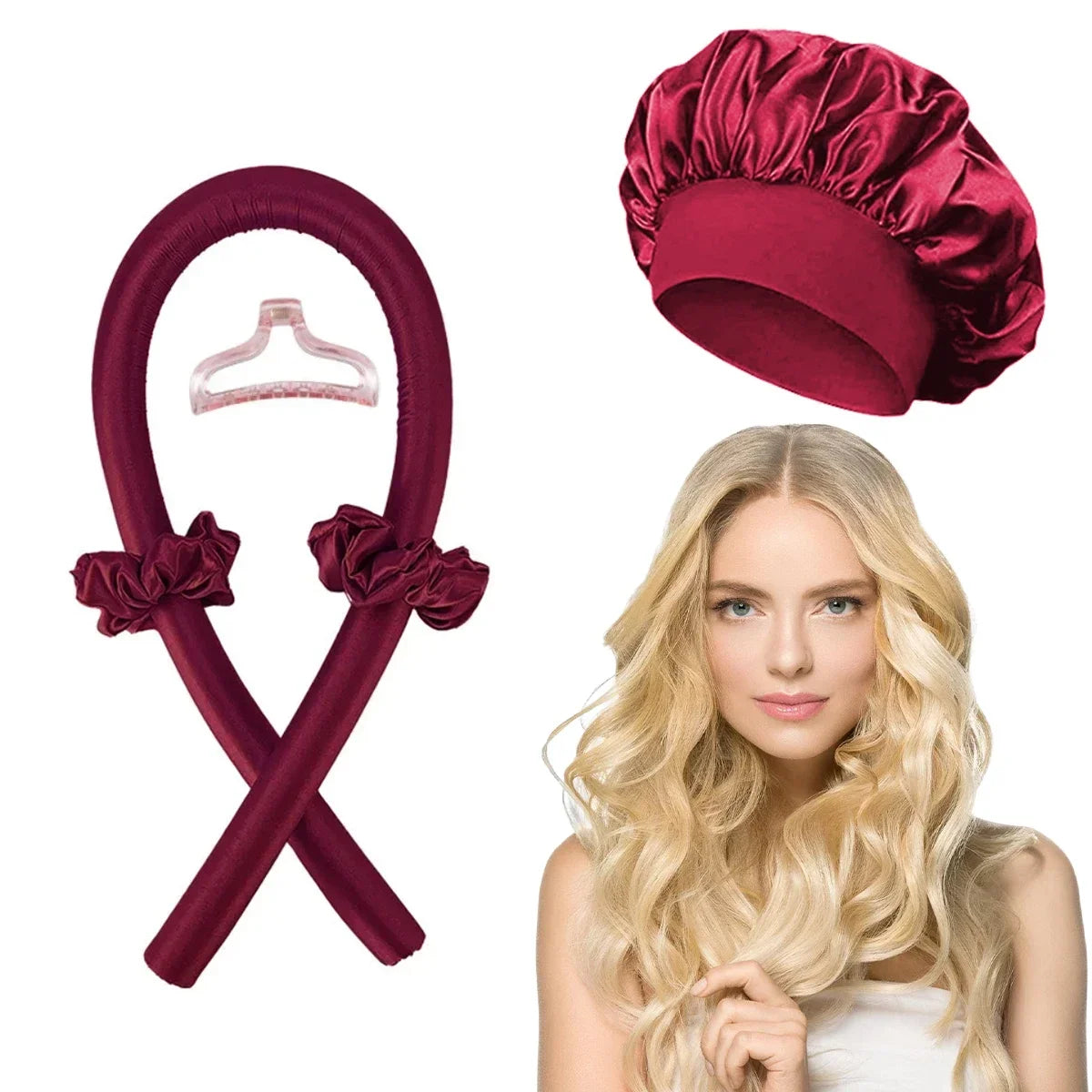 Bandeau Boucleur Sans Chaleur – Curlers Souples, Bonnet de Nuit, Boucles Naturelles Sans Fer