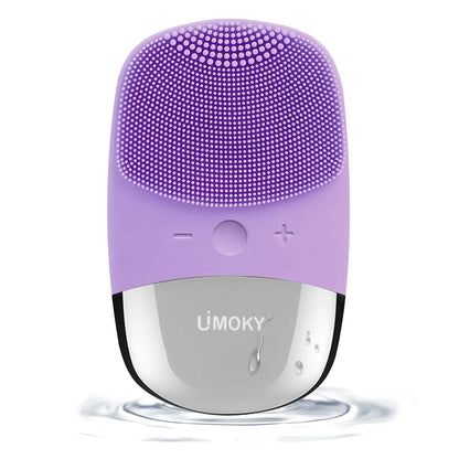 Facial Electric Silicone Cleansing Brush, Ultrasonic Vibration Massage Deep Cleansing Device, USB Rechargeable