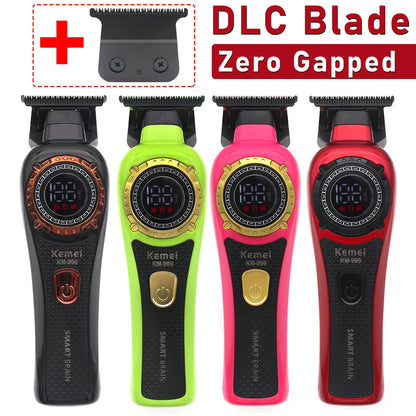 Kemei KM-999 Tondeuse Cheveux Homme – Professionnelle, Lame T DLC, Zéro Gap, USB, Écran LED