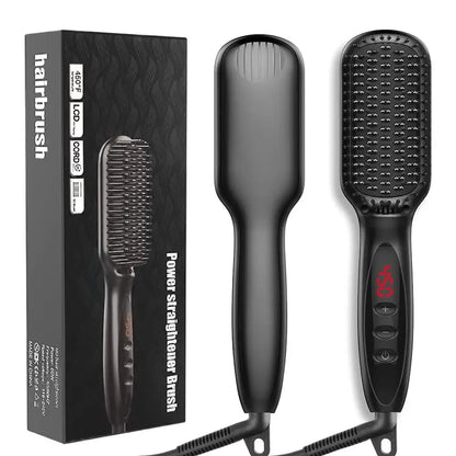 Brosse Lissante Électrique pour Barbe – Peigne Chauffant Anti-Brûlure, Céramique, Lissage Facile