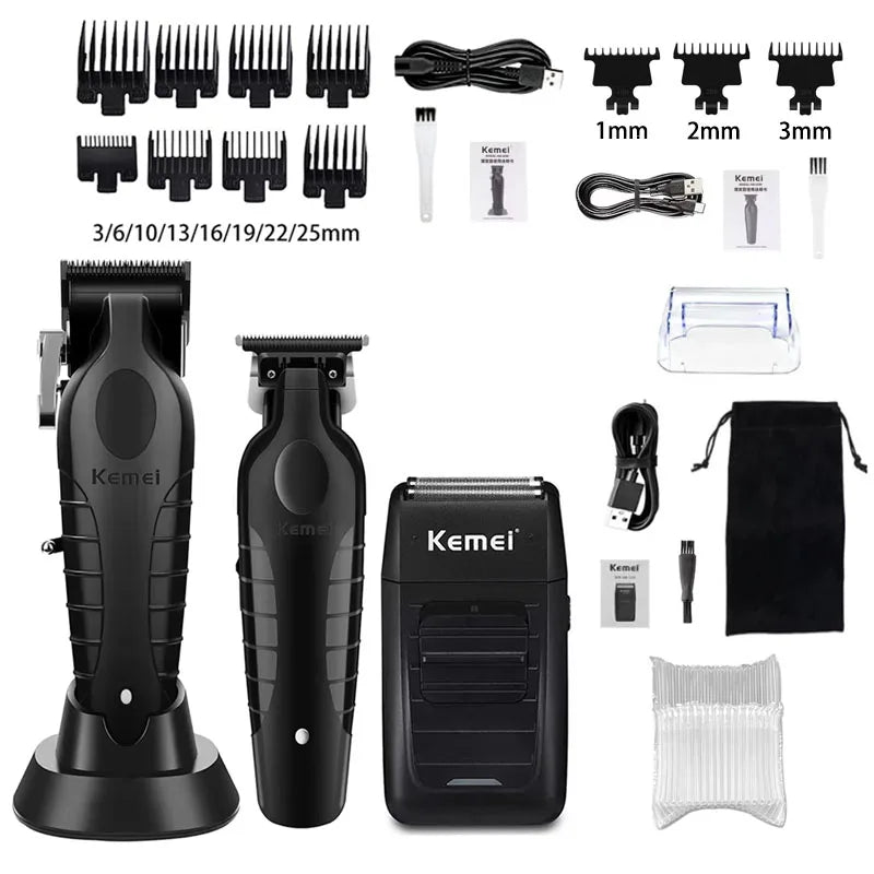 Kemei Tondeuse Cheveux Homme Professionnelle – KM-2296 / KM-2299 / KM-1102, Machine de Coupe Électrique