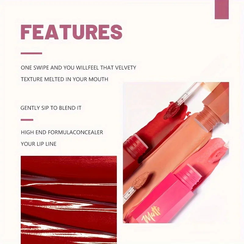 Rouge à Lèvres Liquide Mat Velours – Longue Tenue, Waterproof & Confort Léger
