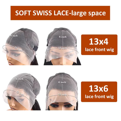 Perruque Cheveux Humains Lisses Marron Chocolat – Lace Front HD 13x6 / 13x4, Longue 30–36 Pouces