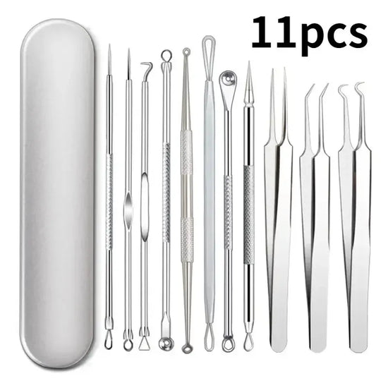Professional Blackhead Removal Tool Kit – 11-Piece Pore Cleansing Set