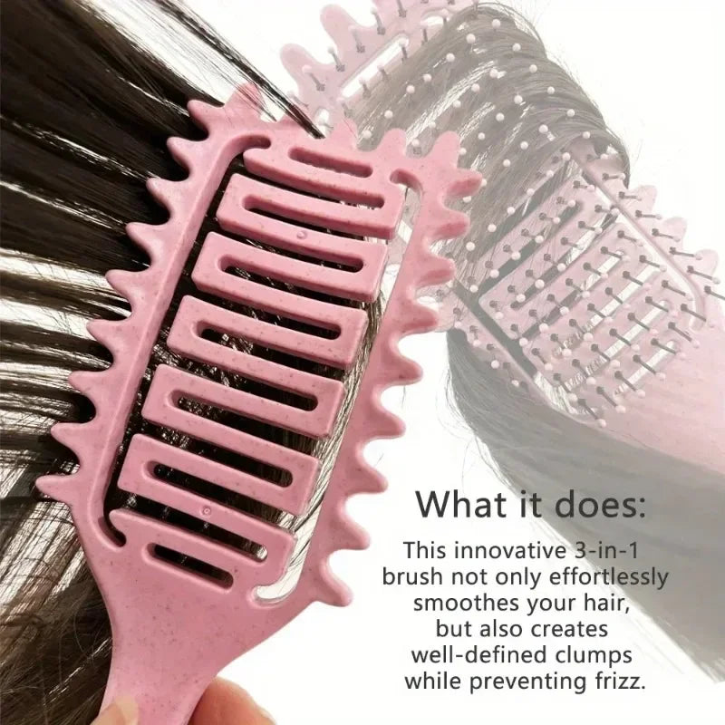 Brosse Démêlante Cheveux Bouclés – Définition des Boucles, Design Aéré, Cheveux Mouillés ou Secs