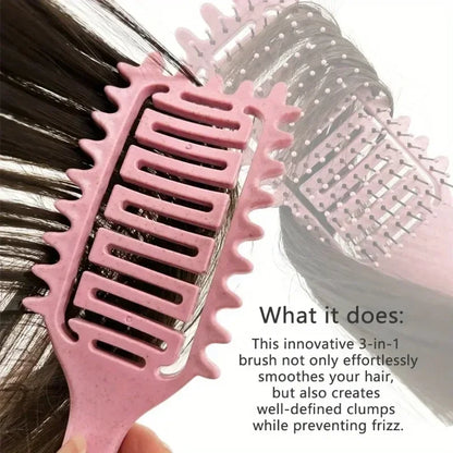 Brosse Démêlante Cheveux Bouclés – Définition des Boucles, Design Aéré, Cheveux Mouillés ou Secs