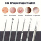 6-Piece Acne Removal Kit – Blackhead Extractors, Pore Cleaning & Facial Care Tools