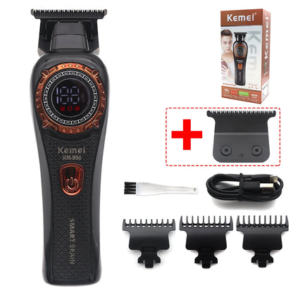 Kemei KM-999 Tondeuse Cheveux Homme – Professionnelle, Lame T DLC, Zéro Gap, USB, Écran LED