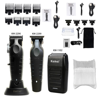 Kemei Tondeuse Cheveux Homme Professionnelle – KM-2296 / KM-2299 / KM-1102, Machine de Coupe Électrique