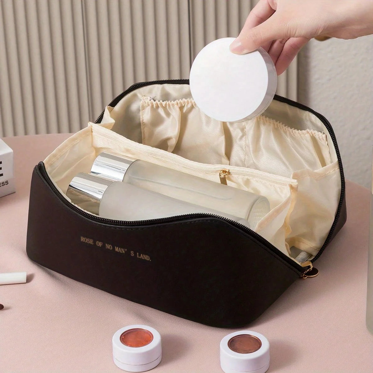 Trousse de Maquillage Femme – Organisateur Cosmétique de Voyage, Fermeture Zip