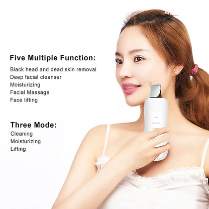 Spatule Ultrasonique Nettoyante Visage – Peeling, Nettoyage Profond, Anti-Points Noirs et Massage Facial