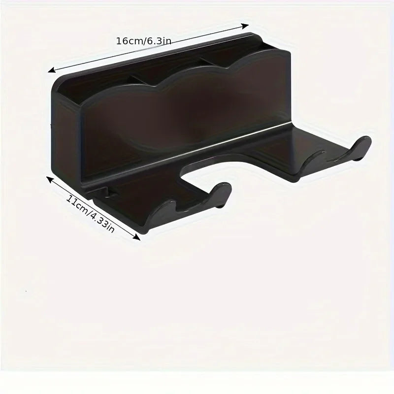 Support de Rangement pour Sèche-Cheveux – Support Mural de Salle de Bain Sans Perçage, Porte-Sèche-Cheveux avec Conduit d’Air