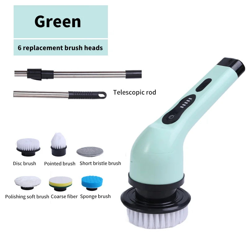 Brosse de Nettoyage Électrique 9-en-1 – Nettoyeur Rotatif pour Cuisine, Salle de Bain et Maison