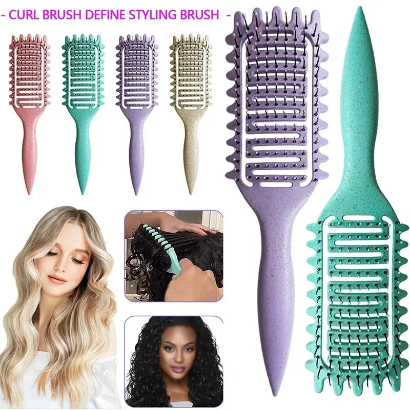 Brosse Démêlante Cheveux Bouclés – Définition des Boucles, Design Aéré, Cheveux Mouillés ou Secs